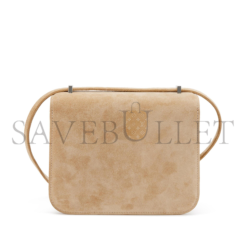 HERMES MASTER CONSTANCE 18 BEIGE VEAU DOBLIS SUEDE PALLADIUM HARDWARE (18*15*4cm)